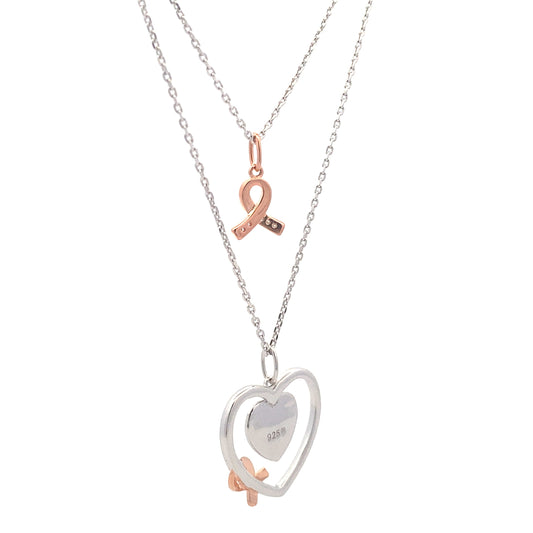 .02ct Diamond Heart Love Pendant Sterling Silver