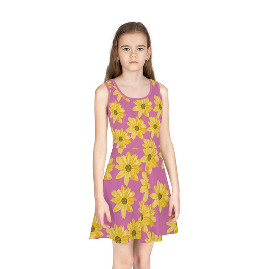 Flowers Print Girls' Sleeveless Sundress (AOP)