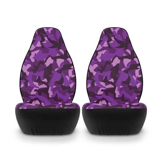 Purple Camo Polyester Car Seat Covers