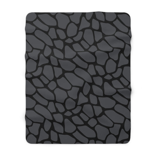 Dark Grey Snake Skin Sherpa Fleece Blanket
