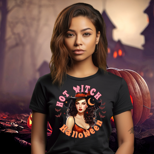 Hot Witch Halloween Unisex Jersey Short Sleeve Tee