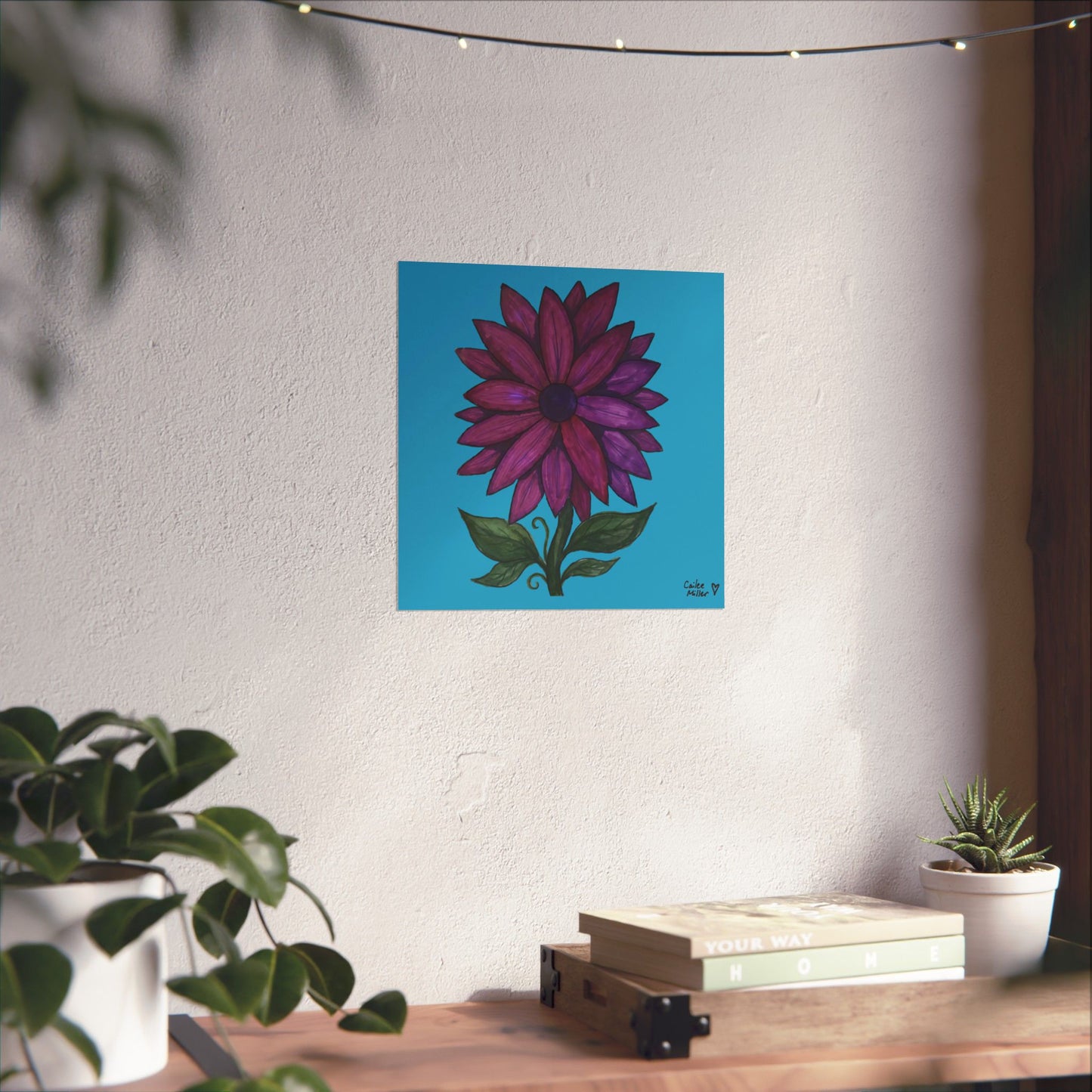 Purple Floral Matte Poster  — Vibrant Botanical Wall Art from Artist Cailee Miller