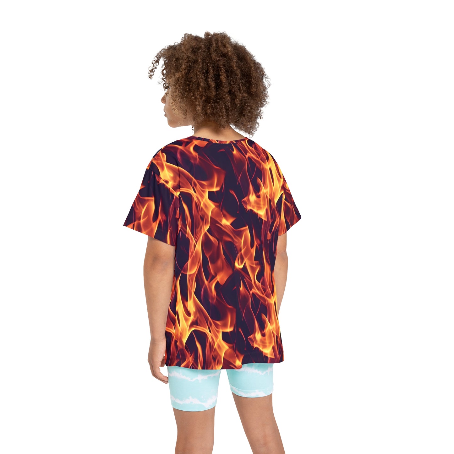 Fuel Their Passion: All Over Print Kid Sport Jersey with Flames