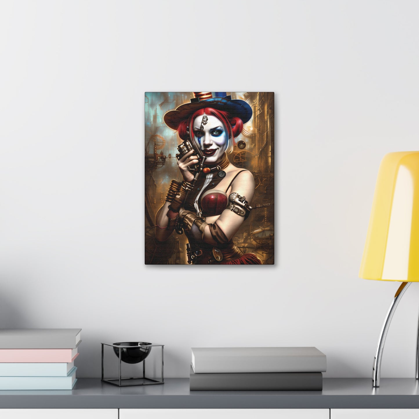 Hyper Realistic Steampunk Harley Quinn Canvas Stretched, 1.5''