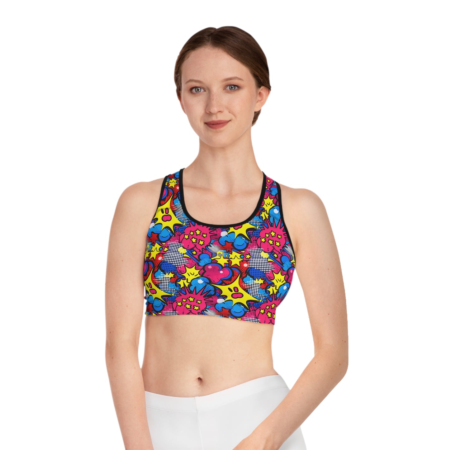 Vibrant Abstract Pop Art Women's Sports Bra (AOP)