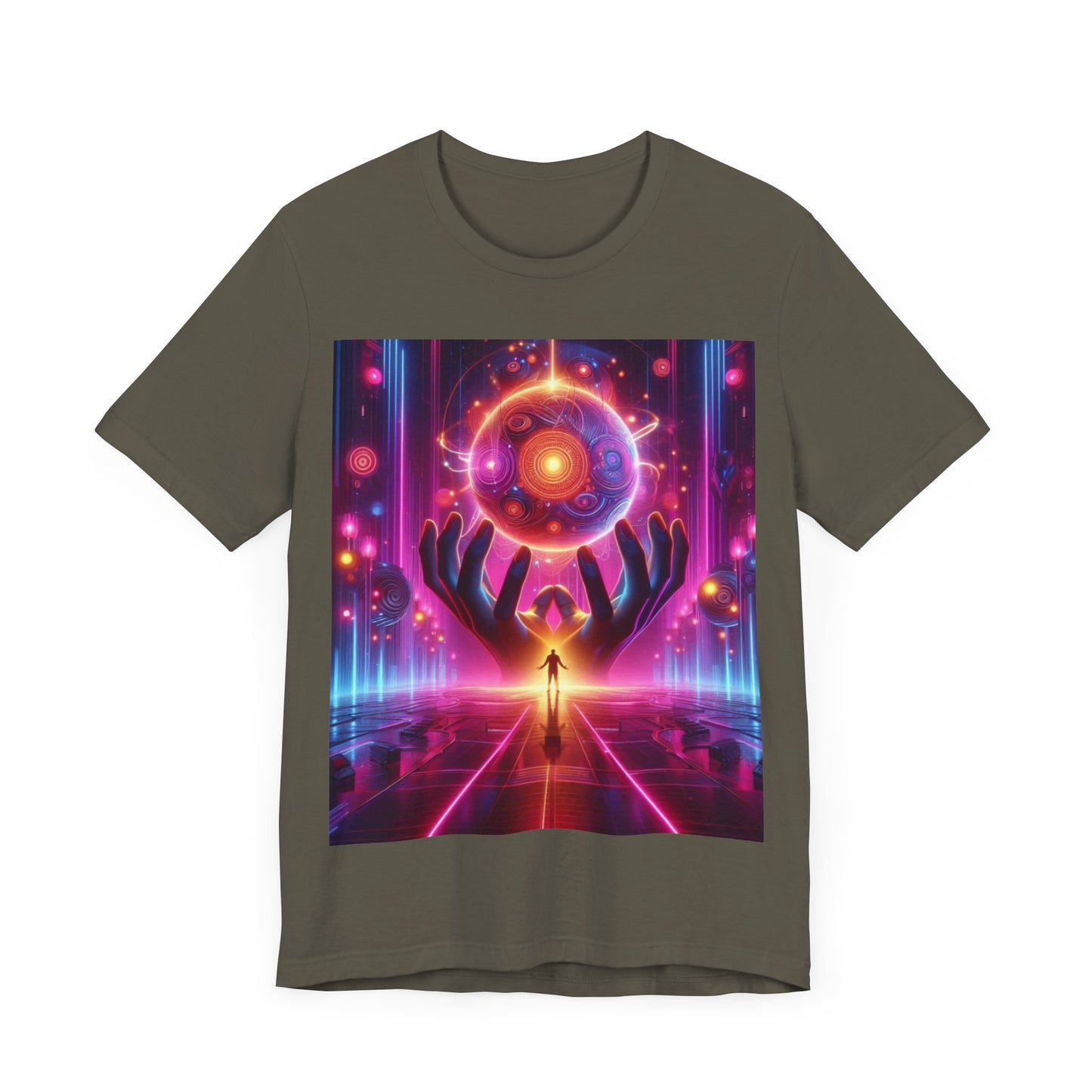 Neon Pathways Unisex Tee: Embrace the Future Unisex Jersey Short Sleeve Tee