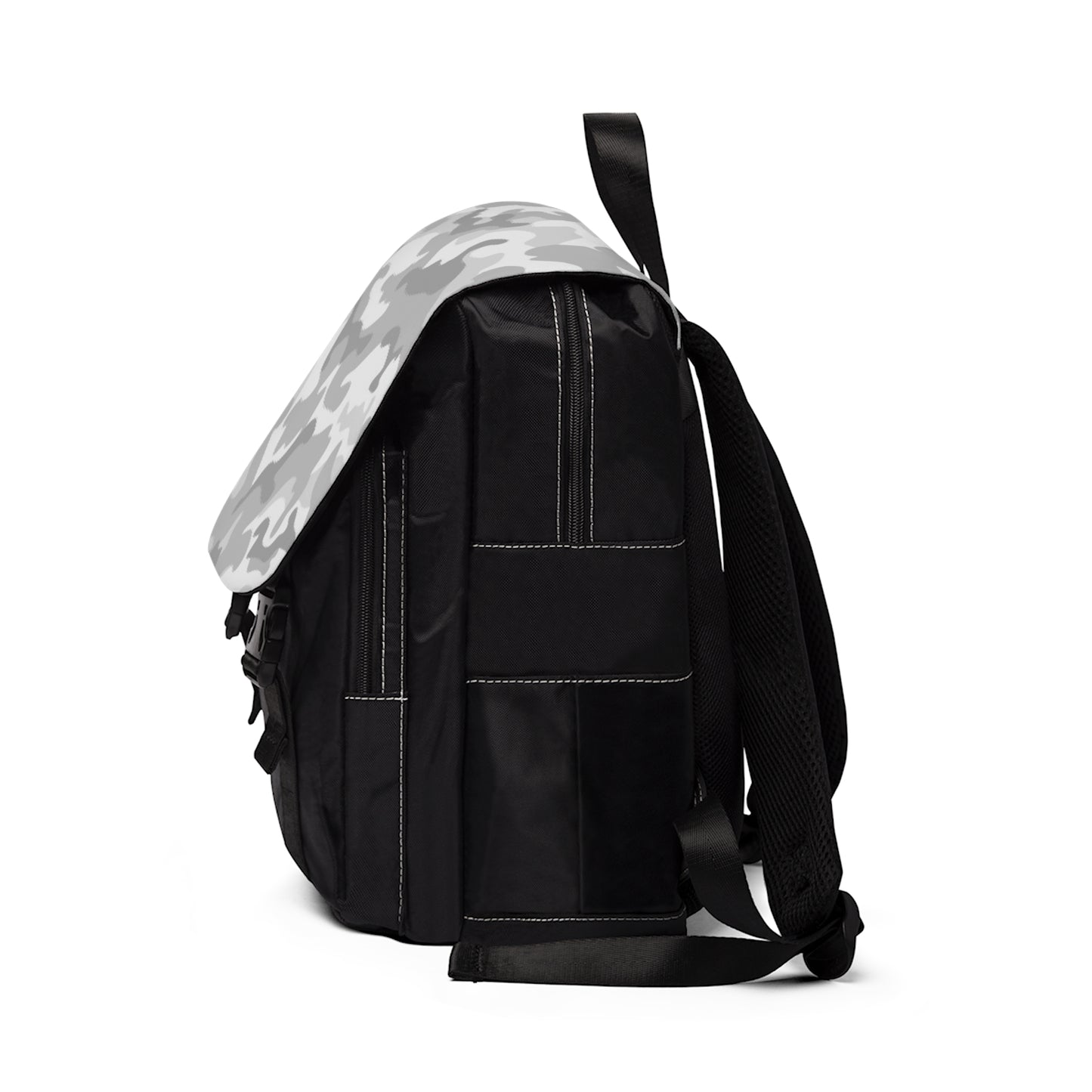 Grey Camo Back to School Unisex Casual Shoulder Backpack