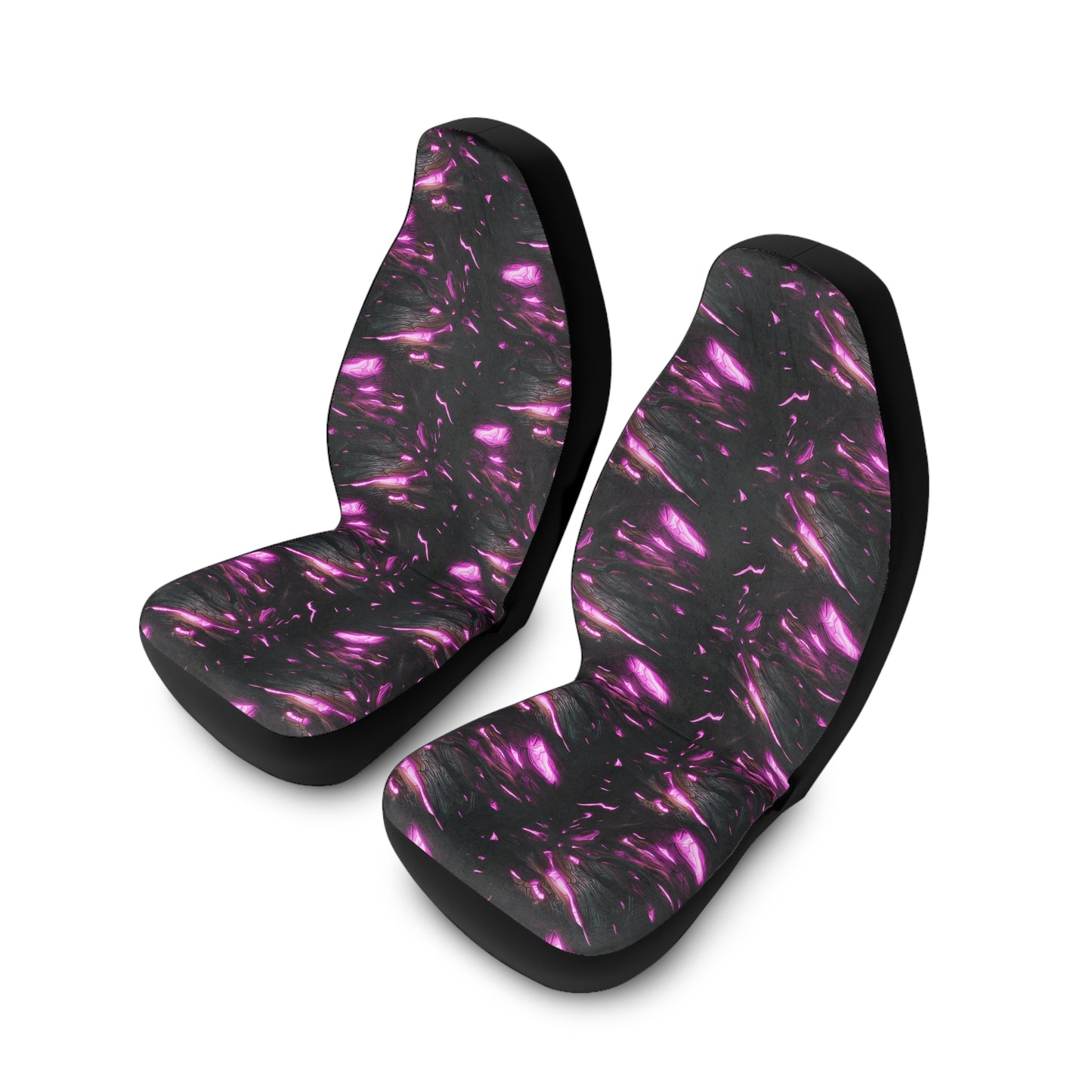 Galaxy Glow Car Seat Covers — Purple Nebula Polyester Front Seat Protector
