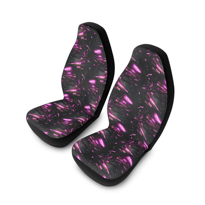 Galaxy Glow Car Seat Covers — Purple Nebula Polyester Front Seat Protector