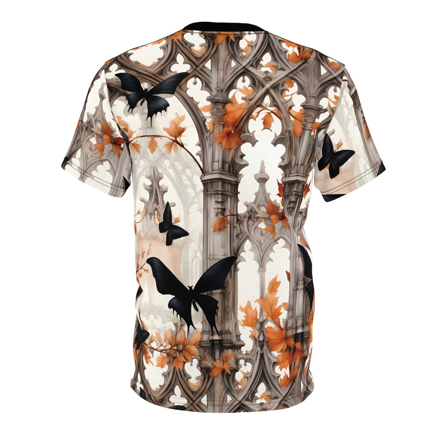 Halloween Black Butterflies Unisex Cut & Sew Tee (AOP)