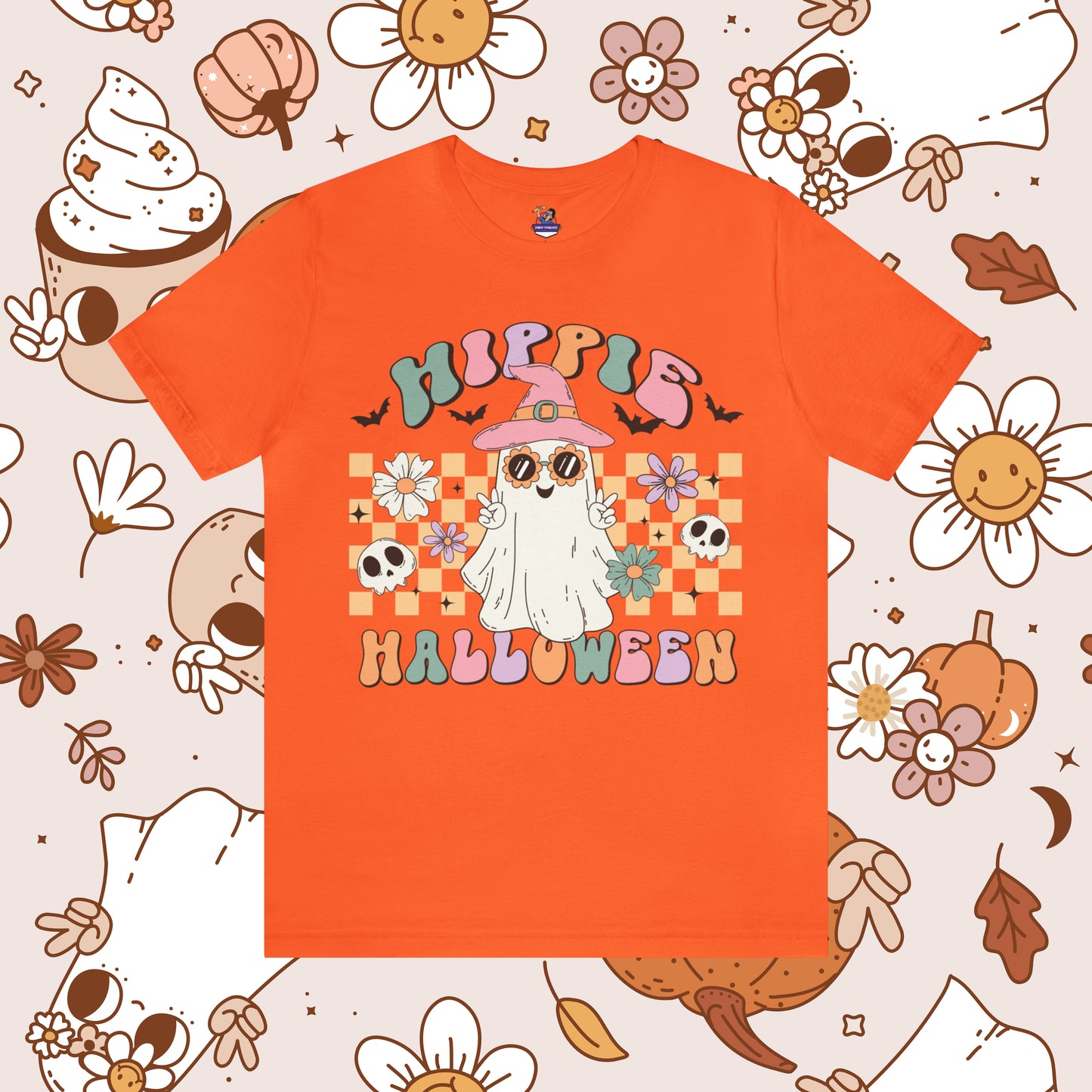 Hippie Halloween Retro Groovy Unisex Jersey Short Sleeve Tee Gifts for Him Gifts For her