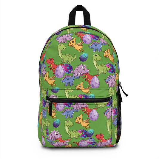 Cute Dinosaurs on Green Background Backpack