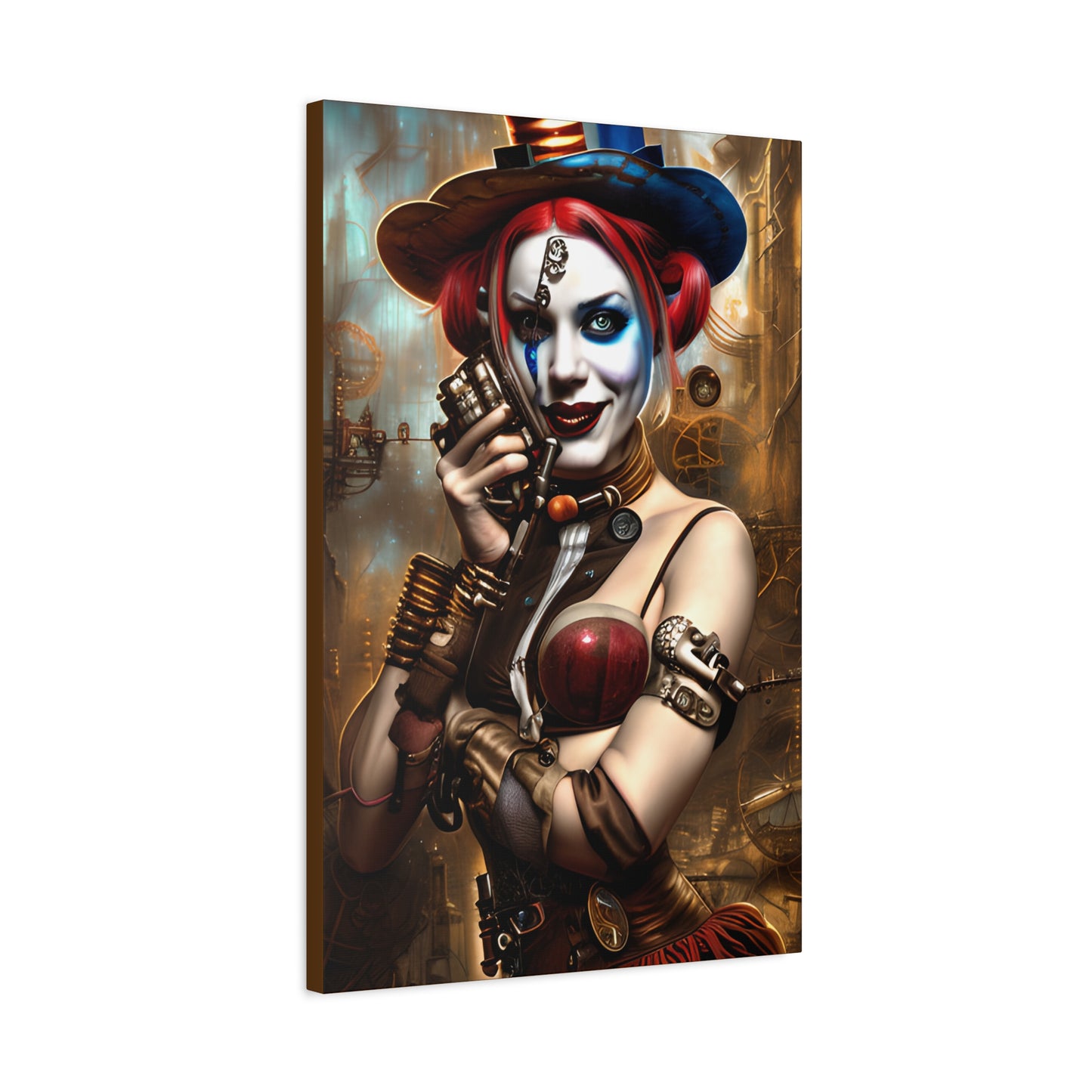 Hyper Realistic Steampunk Harley Quinn Matte Canvas, Stretched, 1.25"