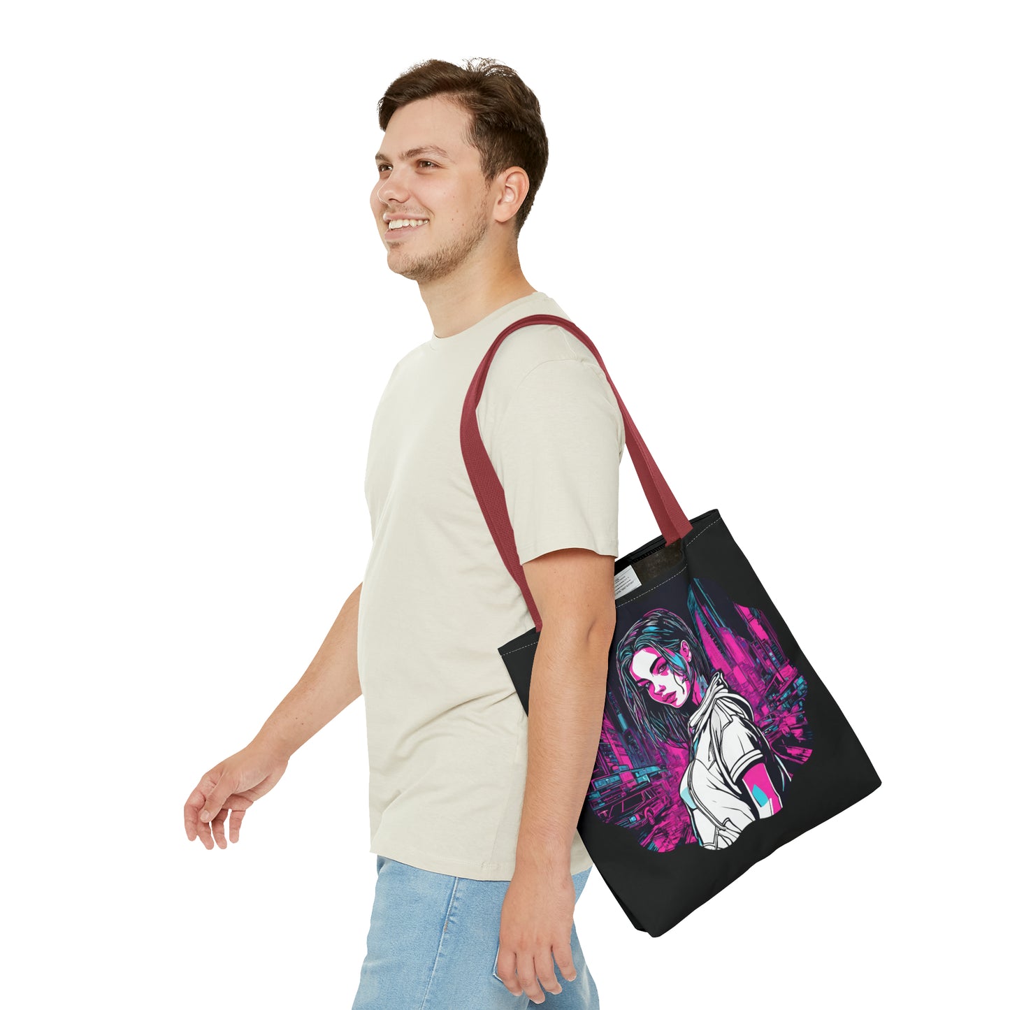 Cyberpunk Chic AOP Tote Bag