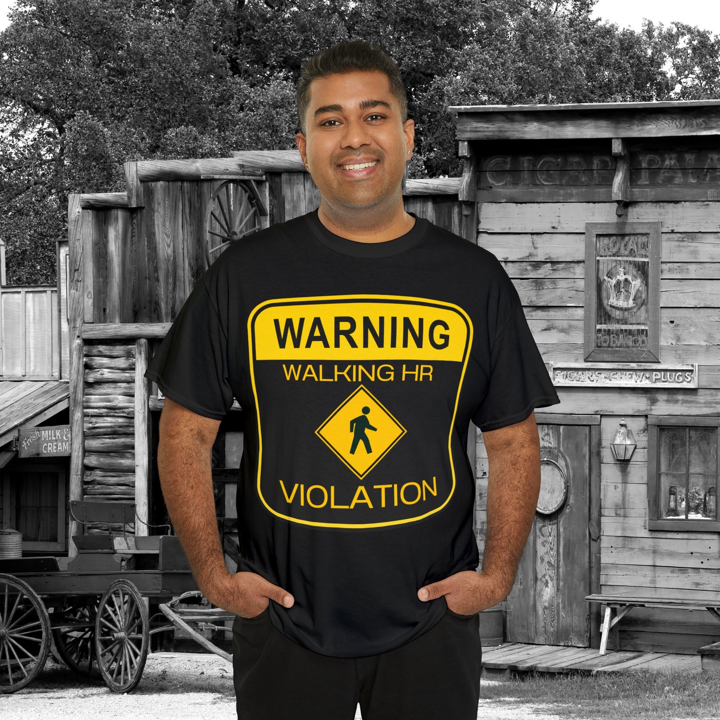 WARNING Walking HR VIOLATION Heavy Cotton Tee