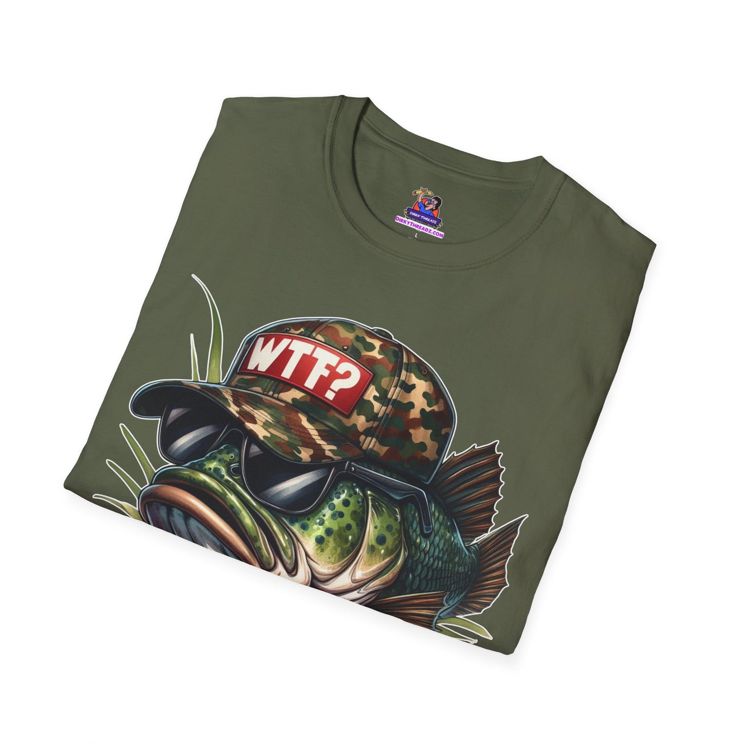 WTF Where's the Fish? Unisex Softstyle T-Shirt Fishing humor, Fisherman Gift Pun T-Shirt Funny Fish Tee Fishy Vibes Unique Unisex Tee