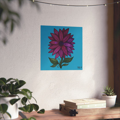 Purple Floral Matte Poster  — Vibrant Botanical Wall Art from Artist Cailee Miller