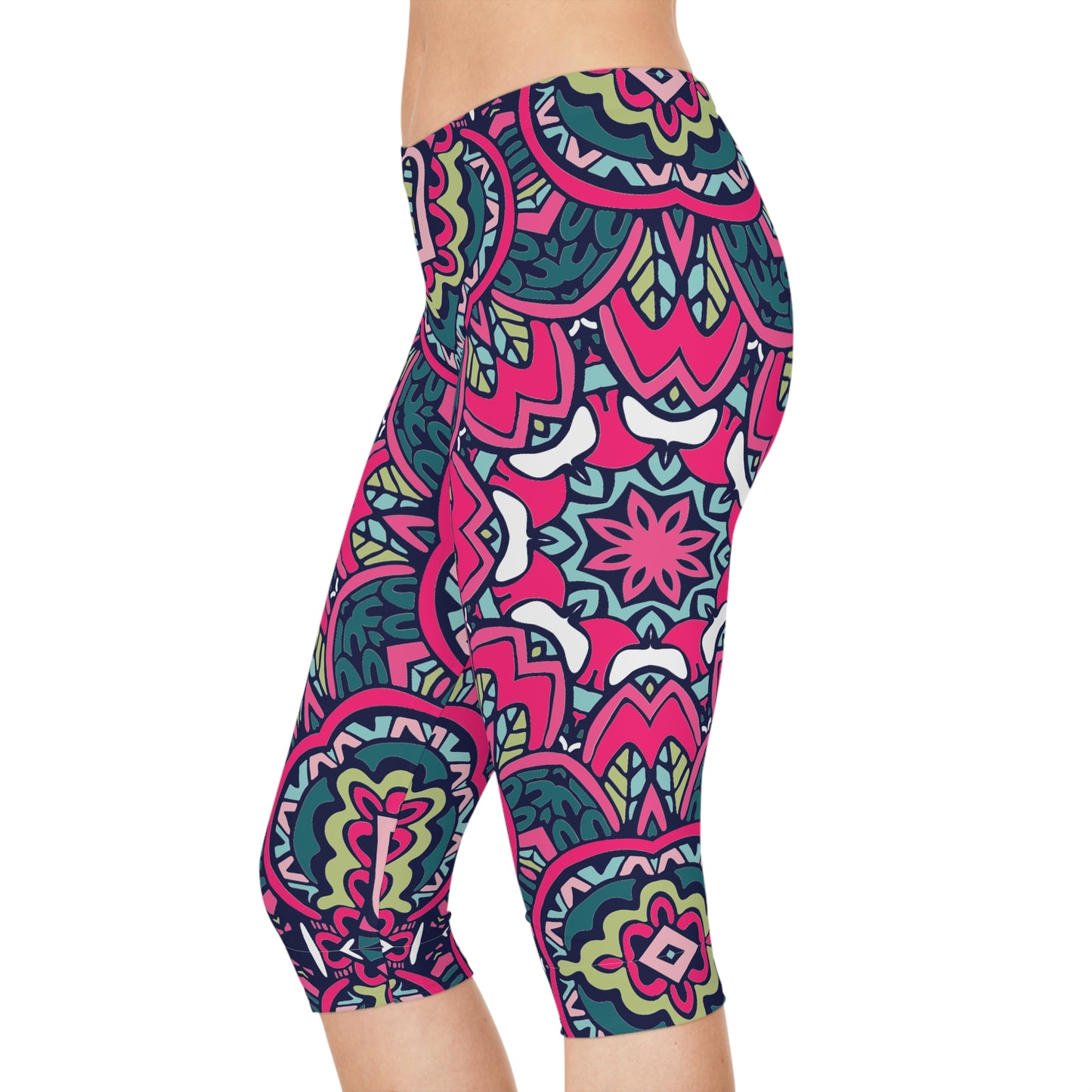 Boho Dream: Women's Bohemian Print Leggings Women's Capri Leggings (AOP)