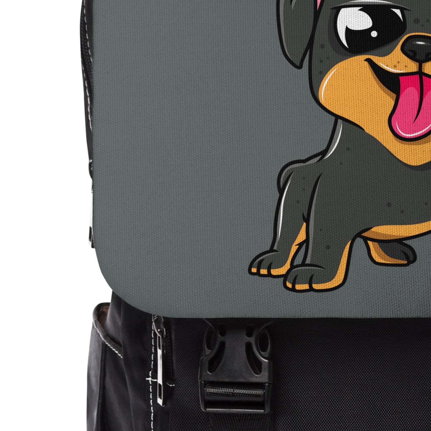 Little Derpy Rottweiler Puppy, Back to School Unisex Casual Shoulder Backpack