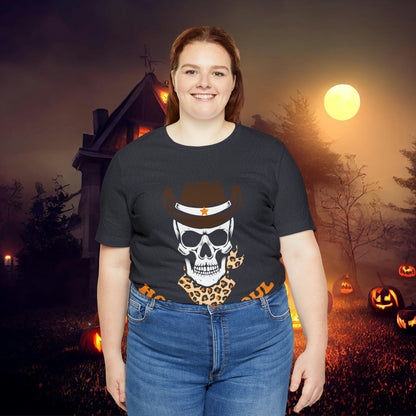 Howdy Ghoul Skeleton Sheriff Retro Halloween Unisex Jersey Short Sleeve Tee Gifts for her