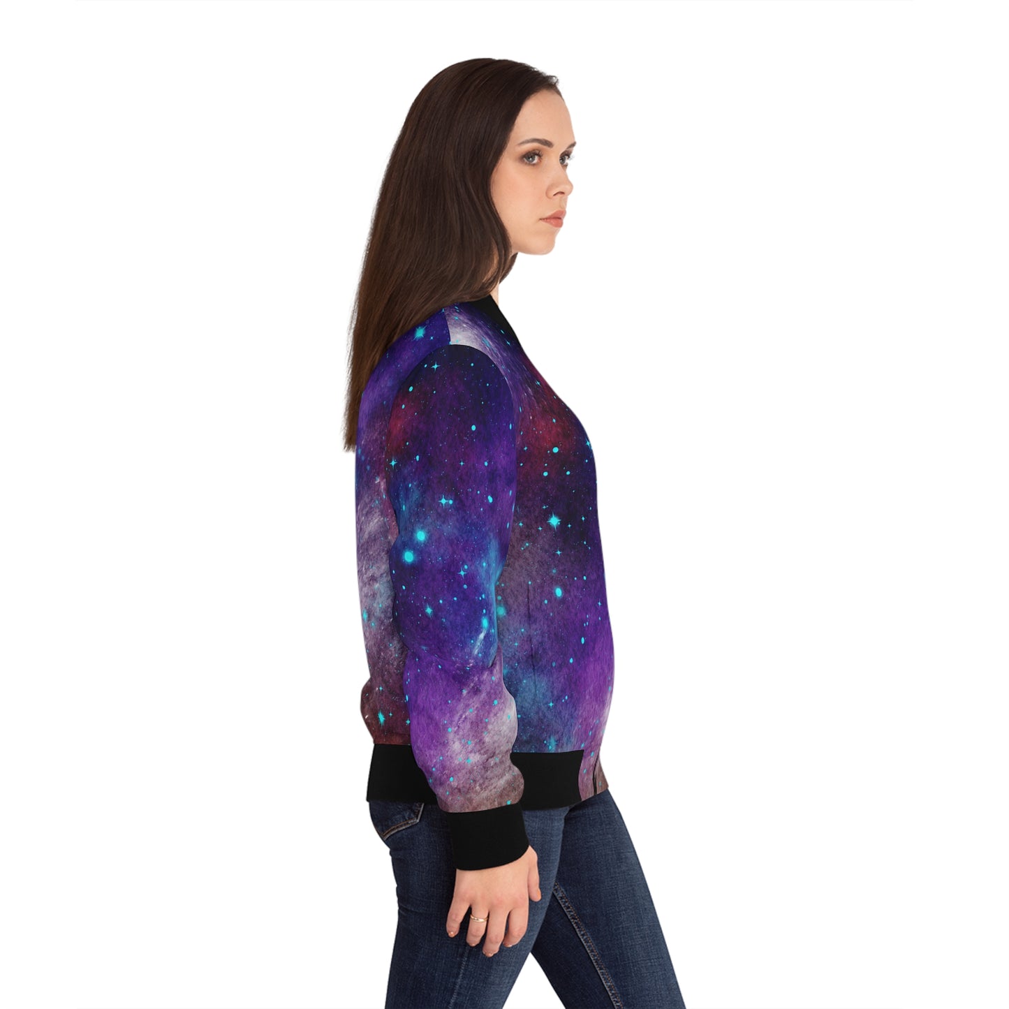 Outer Space Out of this World Women's Bomber Jacket (AOP)