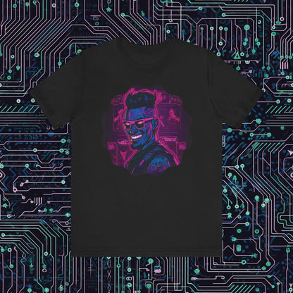 The Future is now Cyber Punk Guy Unisex Jersey Short Sleeve Tee