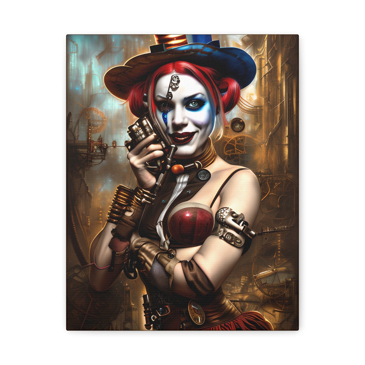 Hyper Realistic Steampunk Harley Quinn Matte Canvas, Stretched, 1.25"