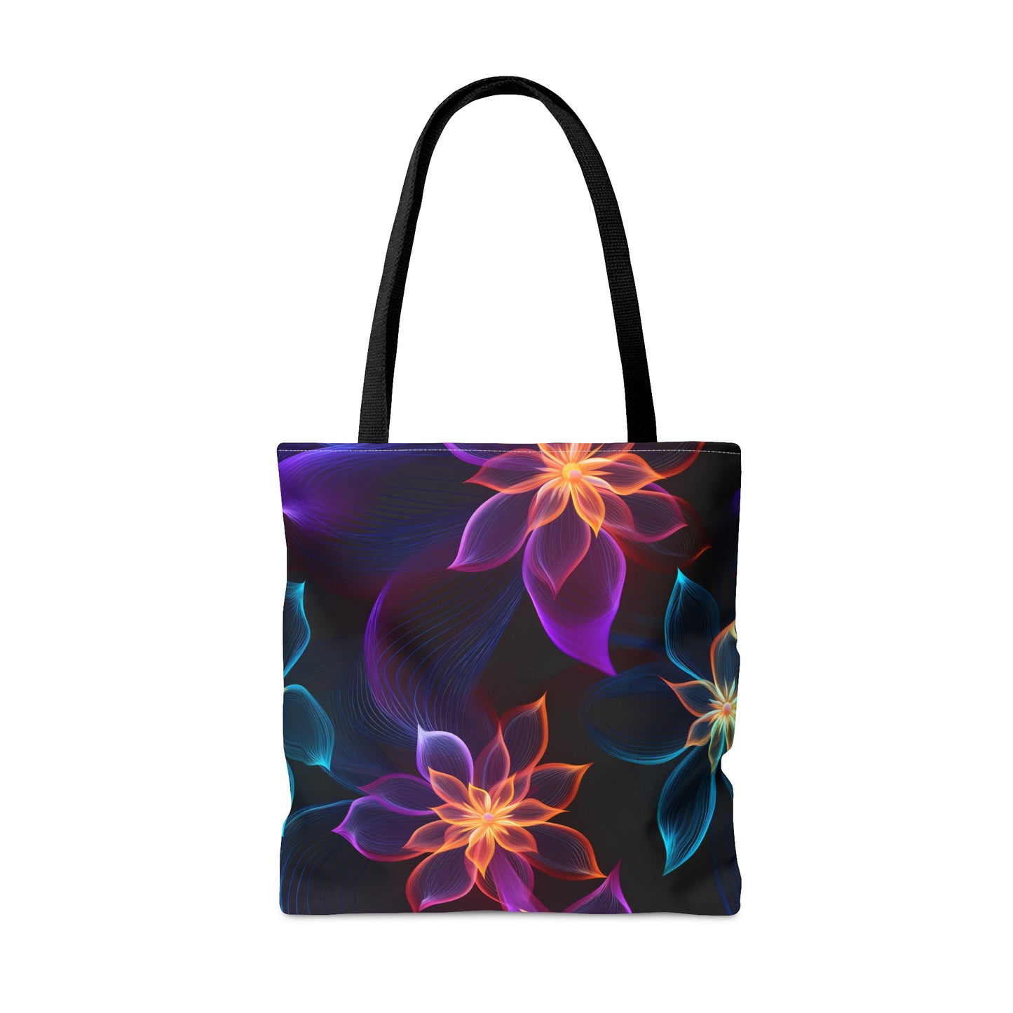 Funky Neon Petals All Over Print Tote Bag