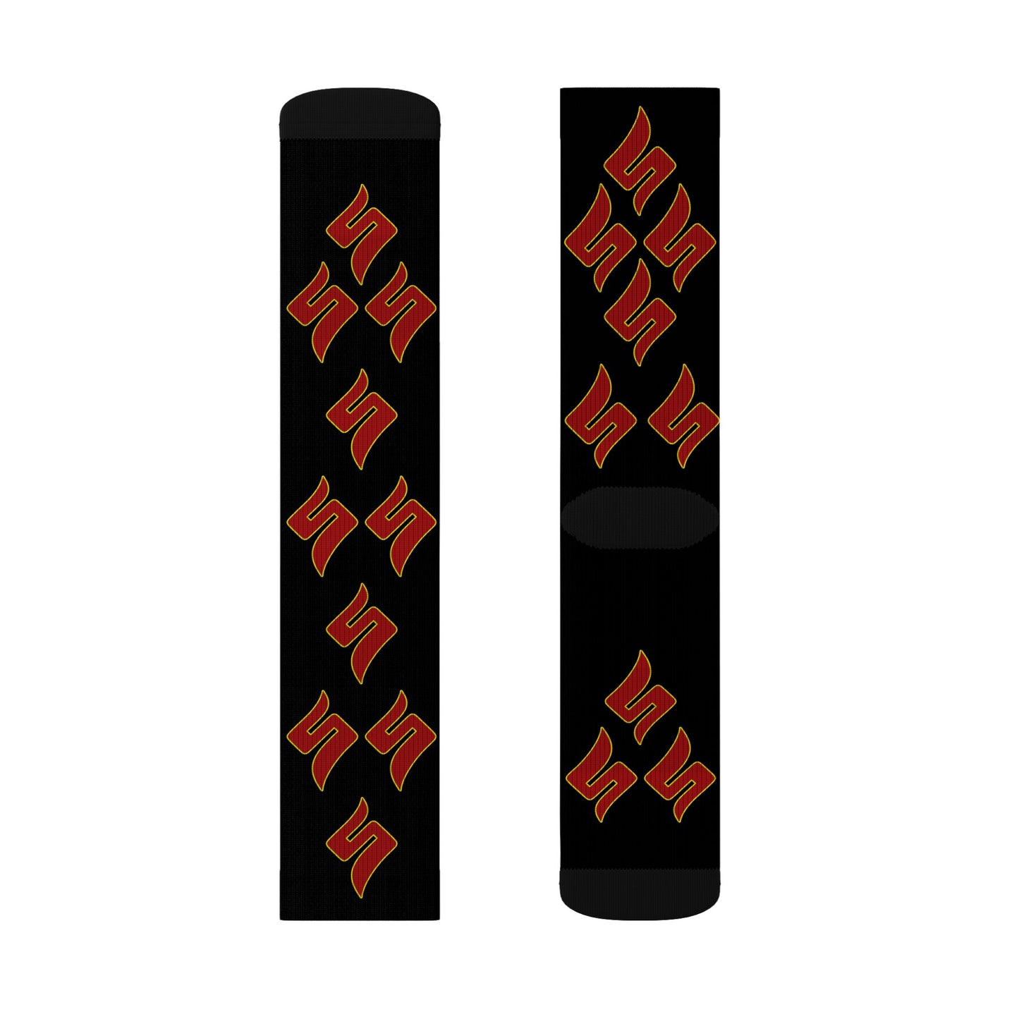 Shuli Network “S” Socks— Bold All-Over Print Crew Socks