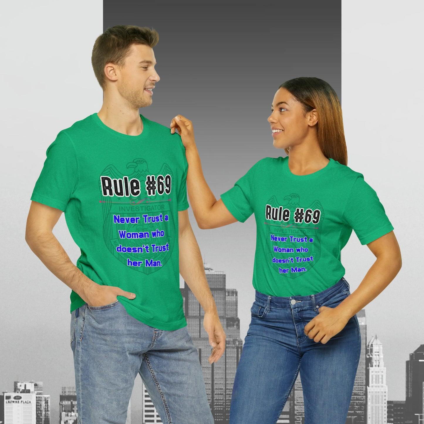 Rules of Gibbs #69 Never Trust a Woman who Doesn't Trust her Man Unisex Jersey Short Sleeve Tee