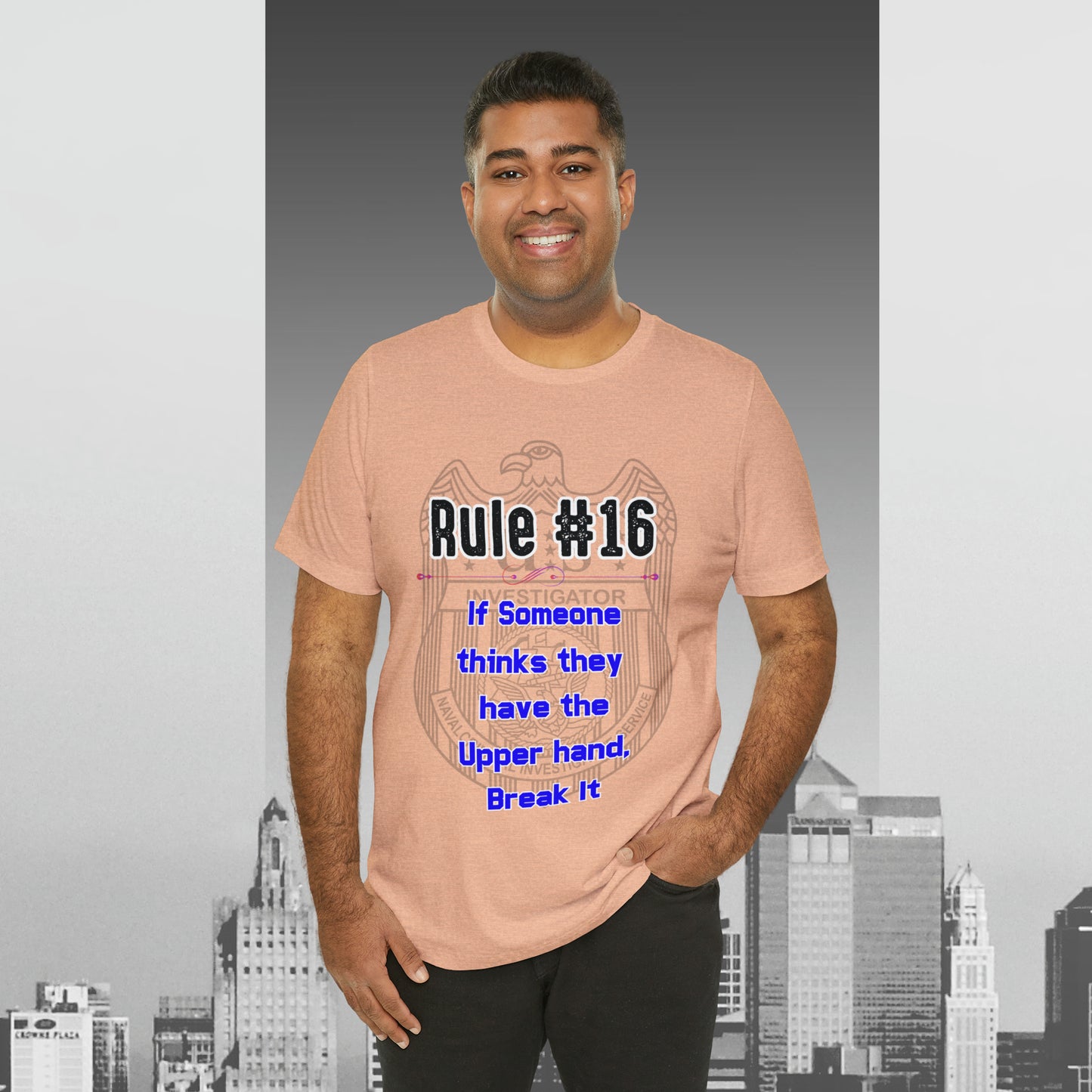 Rules of Gibbs #16 If Someone Thinks they have the Upper Hand, break it Unisex Jersey Short Sleeve Tee