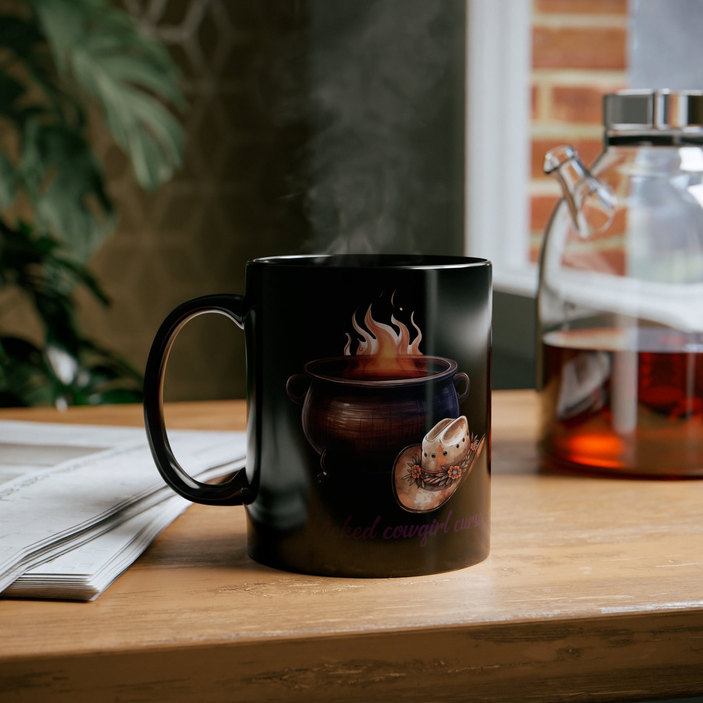 Wicked Cowgirl Curse position 11oz Black Mug