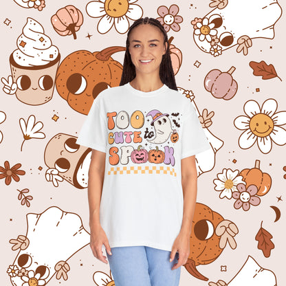 Too Cute to Spook Retro Groovy Halloween Unisex Garment-Dyed T-shirt Gifts for Him Gifts for Her