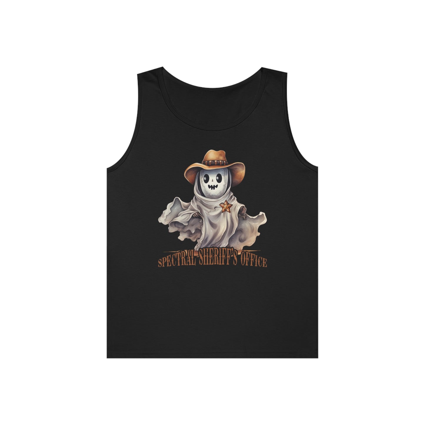 Spectral Sheriff's Office Western Halloween Unisex Heavy Cotton Tank Top Gifts for Him Gifts for Her