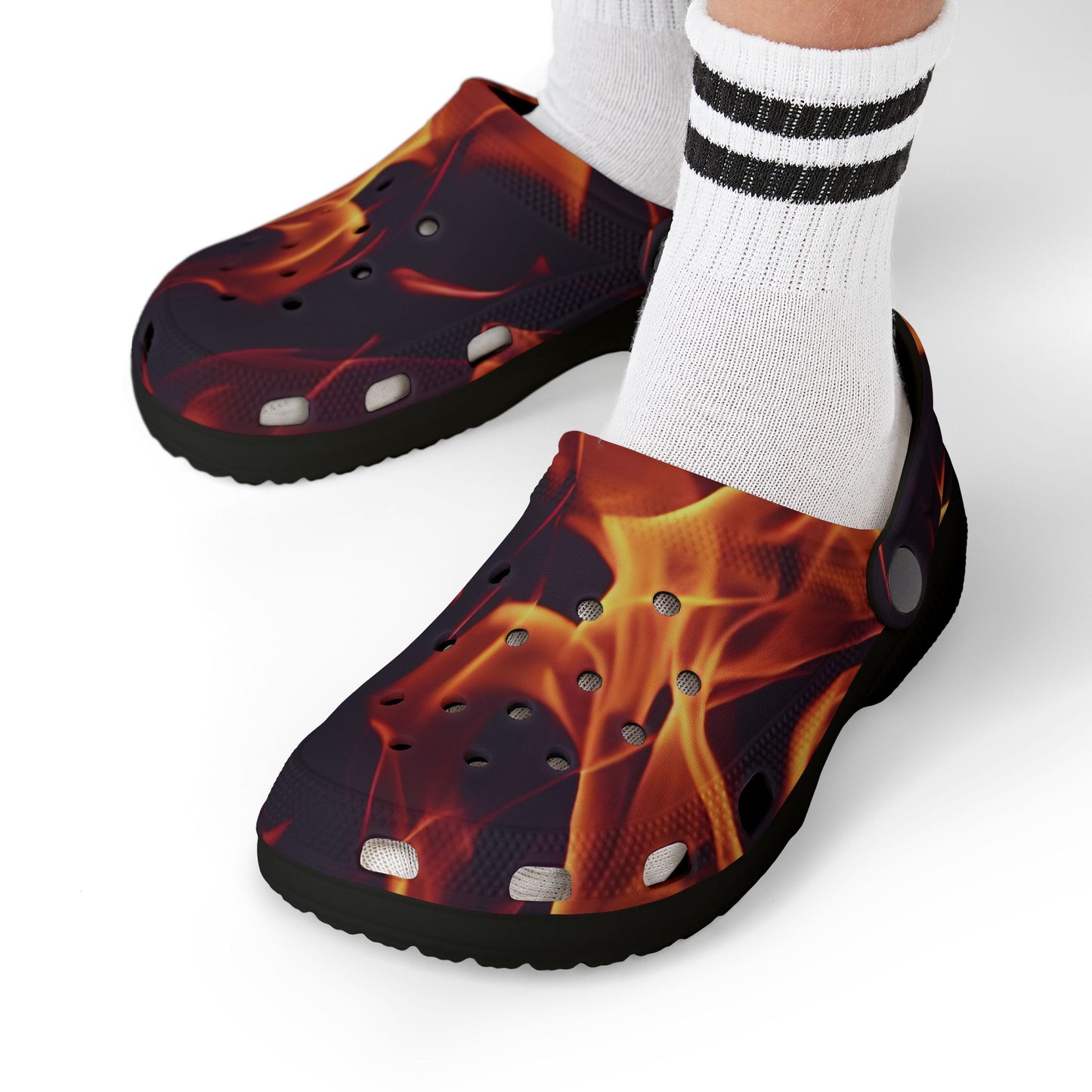 Kids Flame-Pattern, Fun Kids Footwear, Summer Clogs, Outdoor Slip-Ons, Unique Play Shoes, Birthday Gift Idea