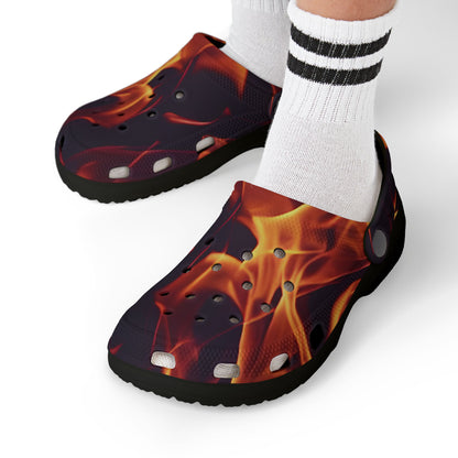 Kids Flame-Pattern, Fun Kids Footwear, Summer Clogs, Outdoor Slip-Ons, Unique Play Shoes, Birthday Gift Idea