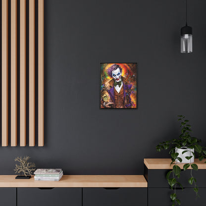 Steampunk-Joker-Hearts-Tribal-Fractal Gallery Canvas Wraps, Vertical Frame