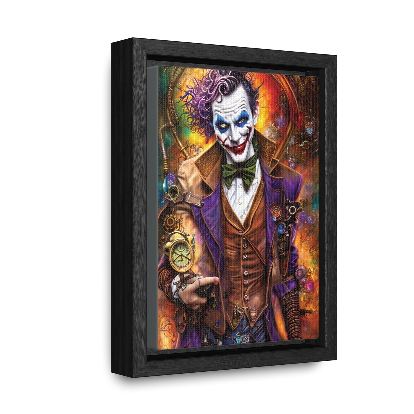 Steampunk-Joker-Hearts-Tribal-Fractal Gallery Canvas Wraps, Vertical Frame