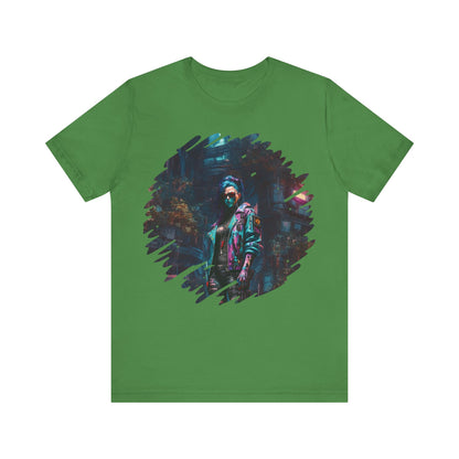 Cyberpunk Girl T-Shirt - Unisex Jersey Tee with Futuristic Cityscape Graphic cyberpunk fashion