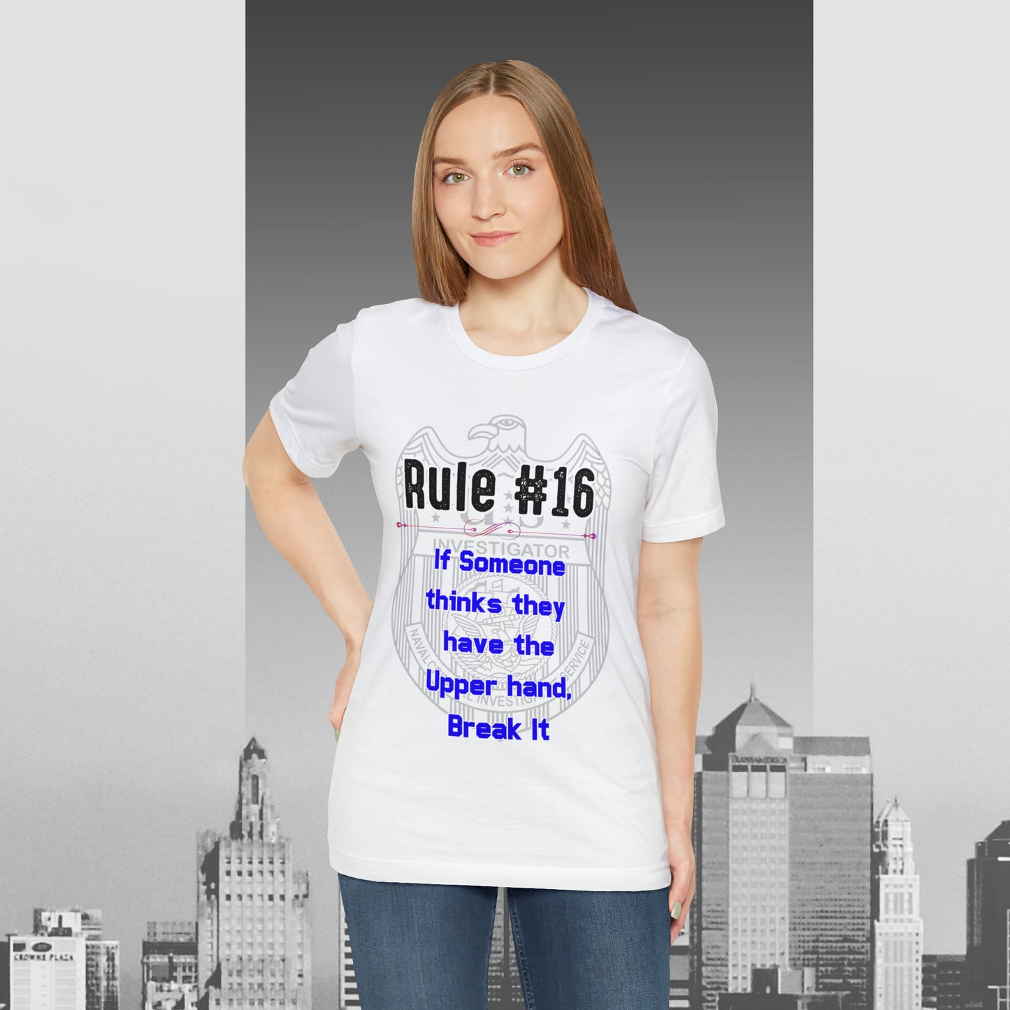 Rules of Gibbs #16 If Someone Thinks they have the Upper Hand, break it Unisex Jersey Short Sleeve Tee