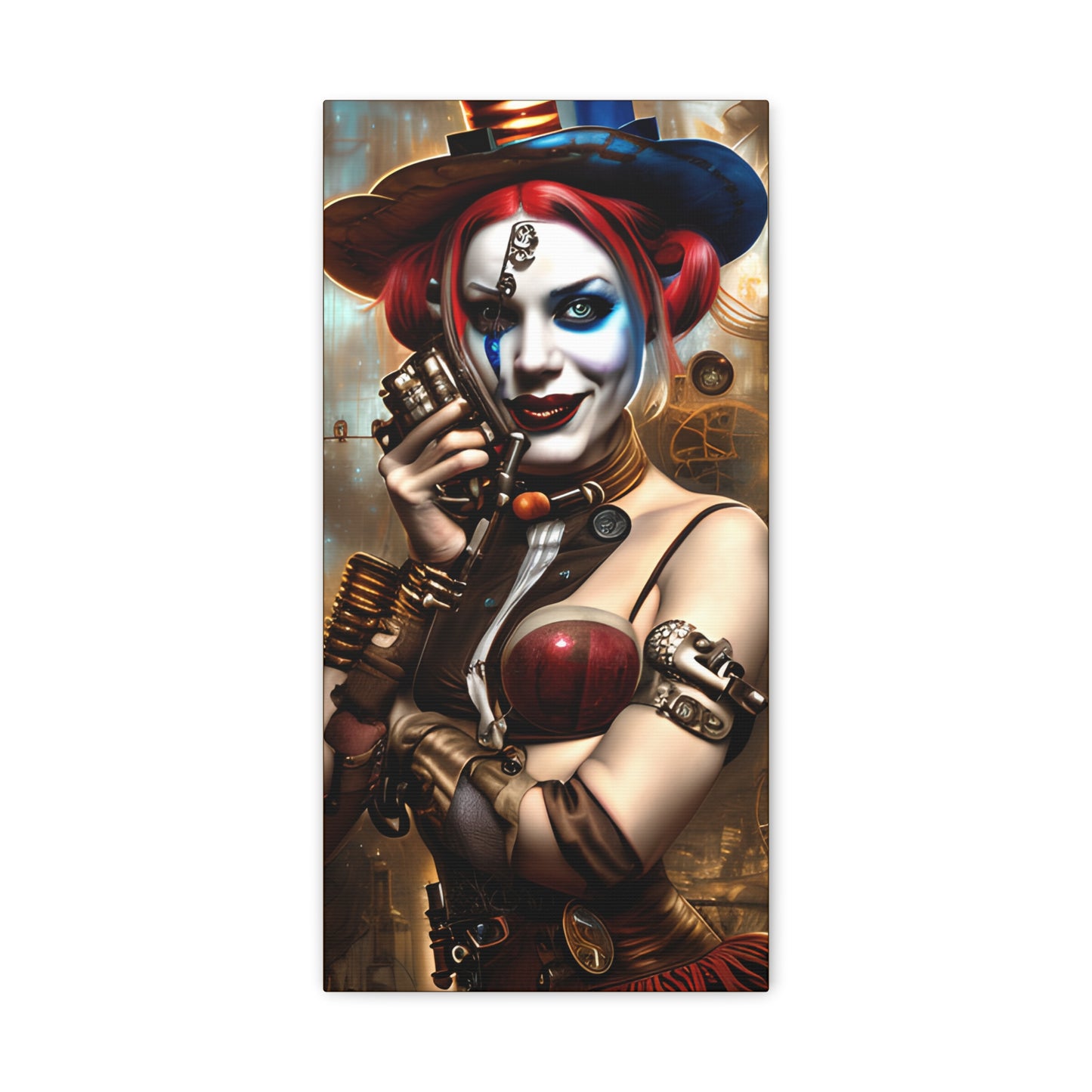 Hyper Realistic Steampunk Harley Quinn Matte Canvas, Stretched, 1.25"