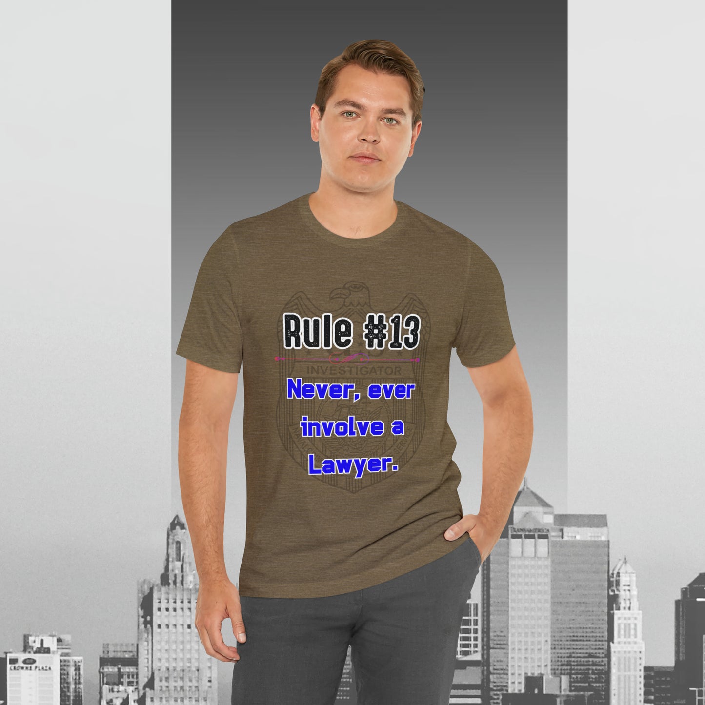 Rules of Gibbs #13 Never, Ever involve Lawyer Unisex Jersey Short Sleeve Tee