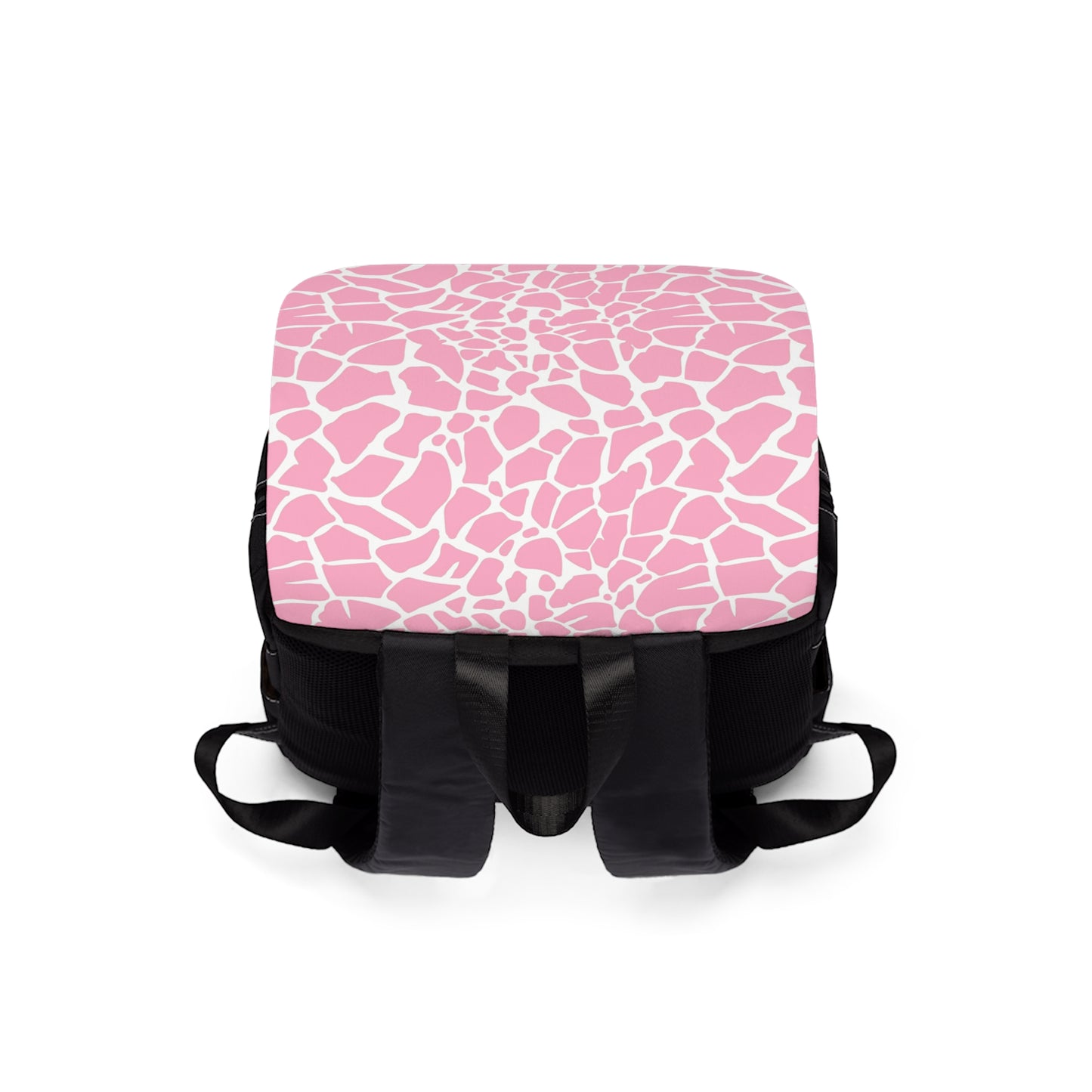 Pink Giraffe Print Back to School Unisex Casual Shoulder Backpack