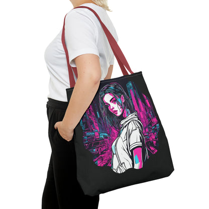 Cyberpunk Chic AOP Tote Bag