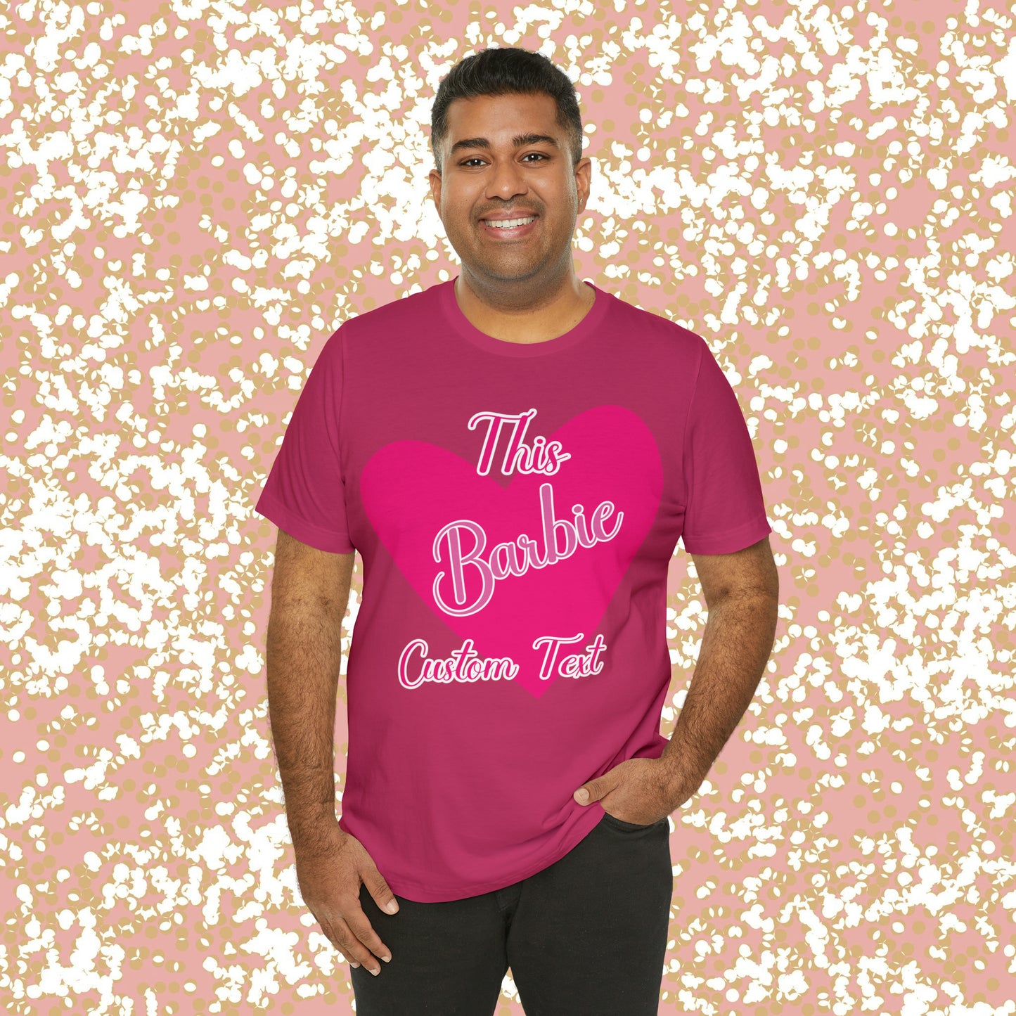 This Barbie  "CUSTOM TEXT" Unisex Jersey Short Sleeve Tee Gifts For Him Gifts For Her