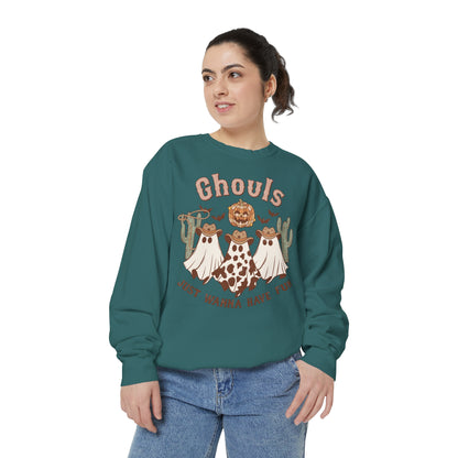 Ghouls Just Wanna Have Fun Western Halloween Unisex Garment-Dyed Sweatshirt