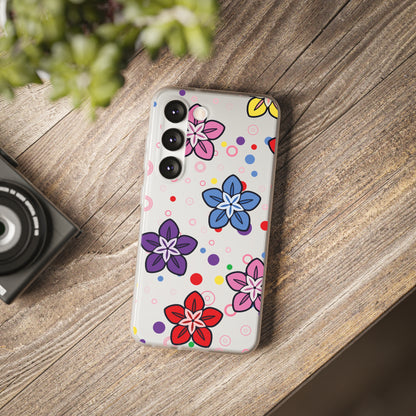 Retro Colorful Flowers Flexi Cases for IPhone and Samsung