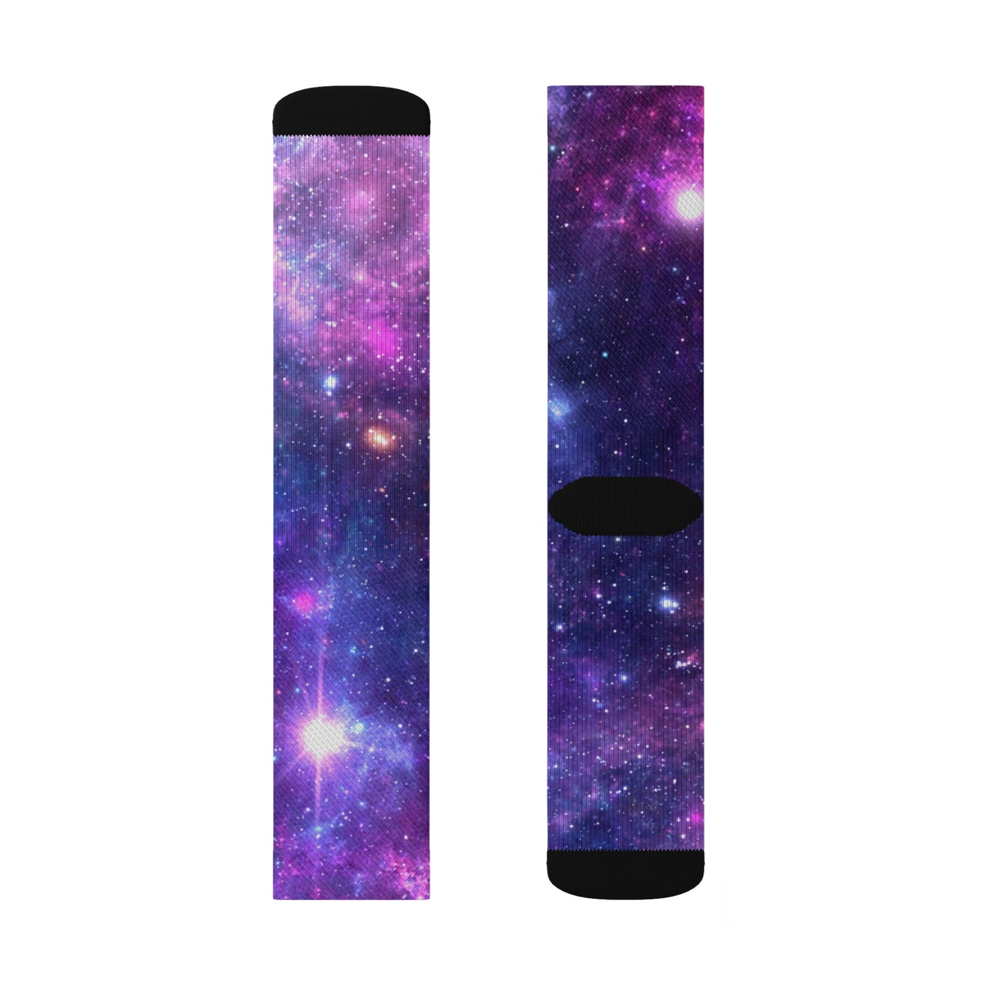 Purple Beyond the Stars Outer Space Out of this World Sublimation Socks