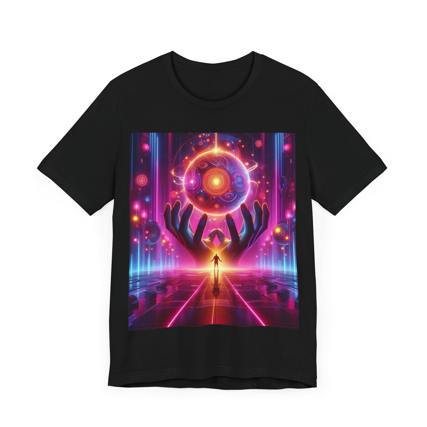 Neon Pathways Unisex Tee: Embrace the Future Unisex Jersey Short Sleeve Tee