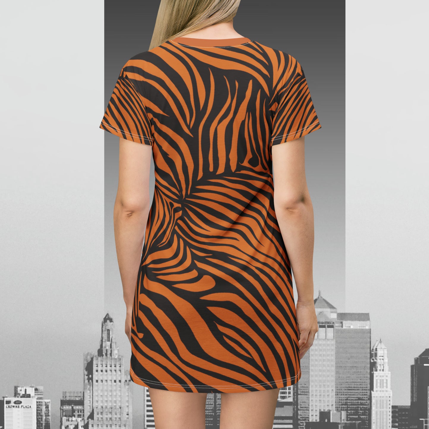 Wild Tiger Print T-Shirt Dress (AOP)